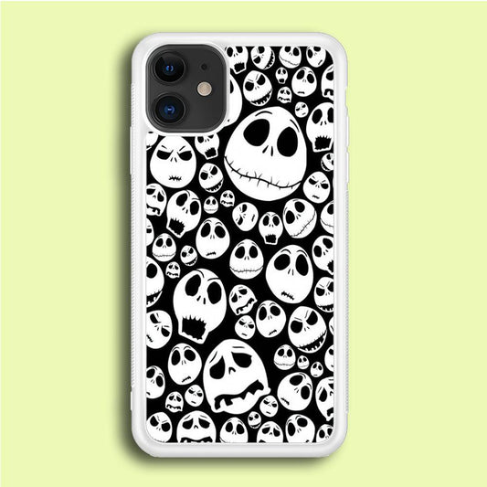 Lots of Face Doodle iPhone 12 Mini Case-Rubber / White (2D Case)-Xtracase