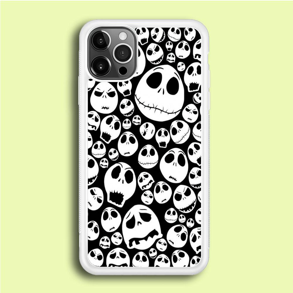 Lots of Face Doodle iPhone 12 Pro Case-Rubber / White (2D Case)-Xtracase