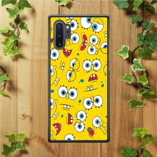 Lots of Face Spongebob Samsung Galaxy Note 10 Plus Case-Plastic / Full Wrap (3D Case)-Xtracase
