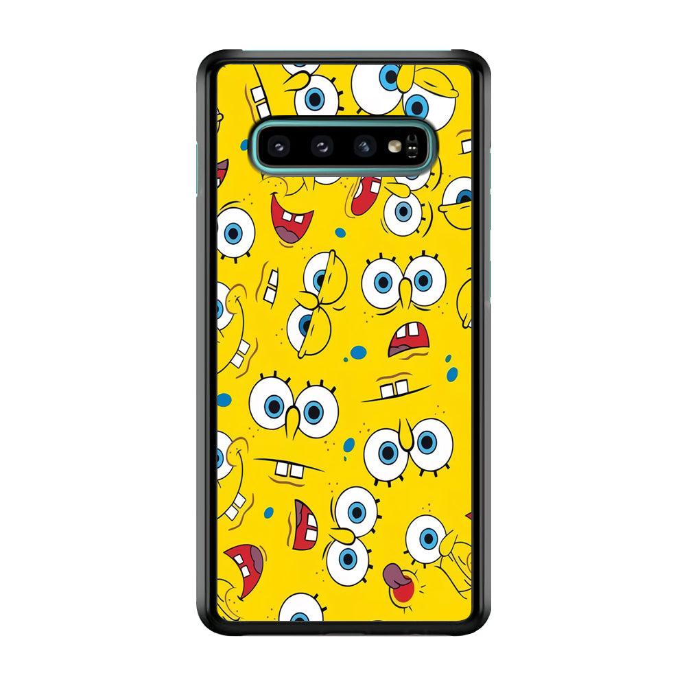 Lots of Face Spongebob Samsung Galaxy S10 Case-Plastic / Full Wrap (3D Case)-Xtracase