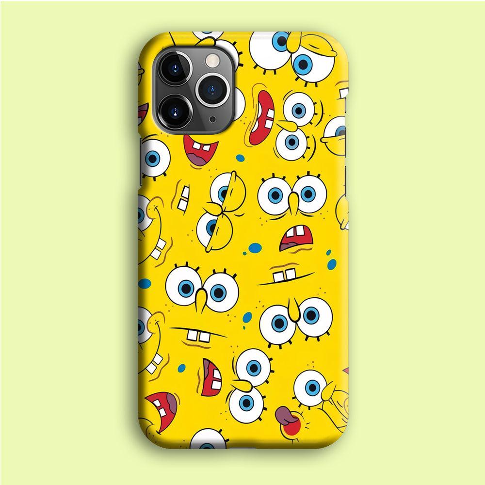 Lots of Face Spongebob iPhone 12 Pro Case-Plastic / Full Wrap (3D Case)-Xtracase