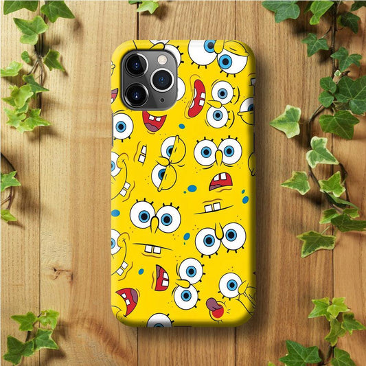 Lots of Face Spongebob iPhone 11 Pro Max Case-Plastic / Full Wrap (3D Case)-Xtracase