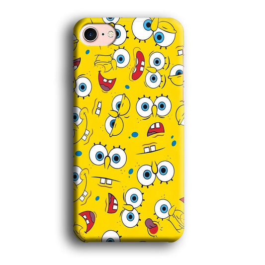 Lots of Face Spongebob iPhone 8 Case-Plastic / Full Wrap (3D Case)-Xtracase