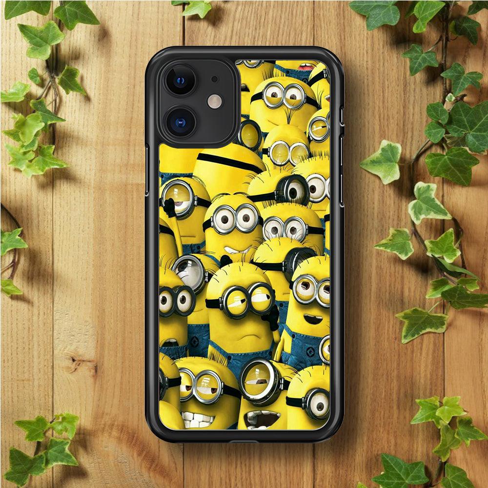 Lots of Minion iPhone 11 Case-Rubber / Black (2D Case)-Xtracase