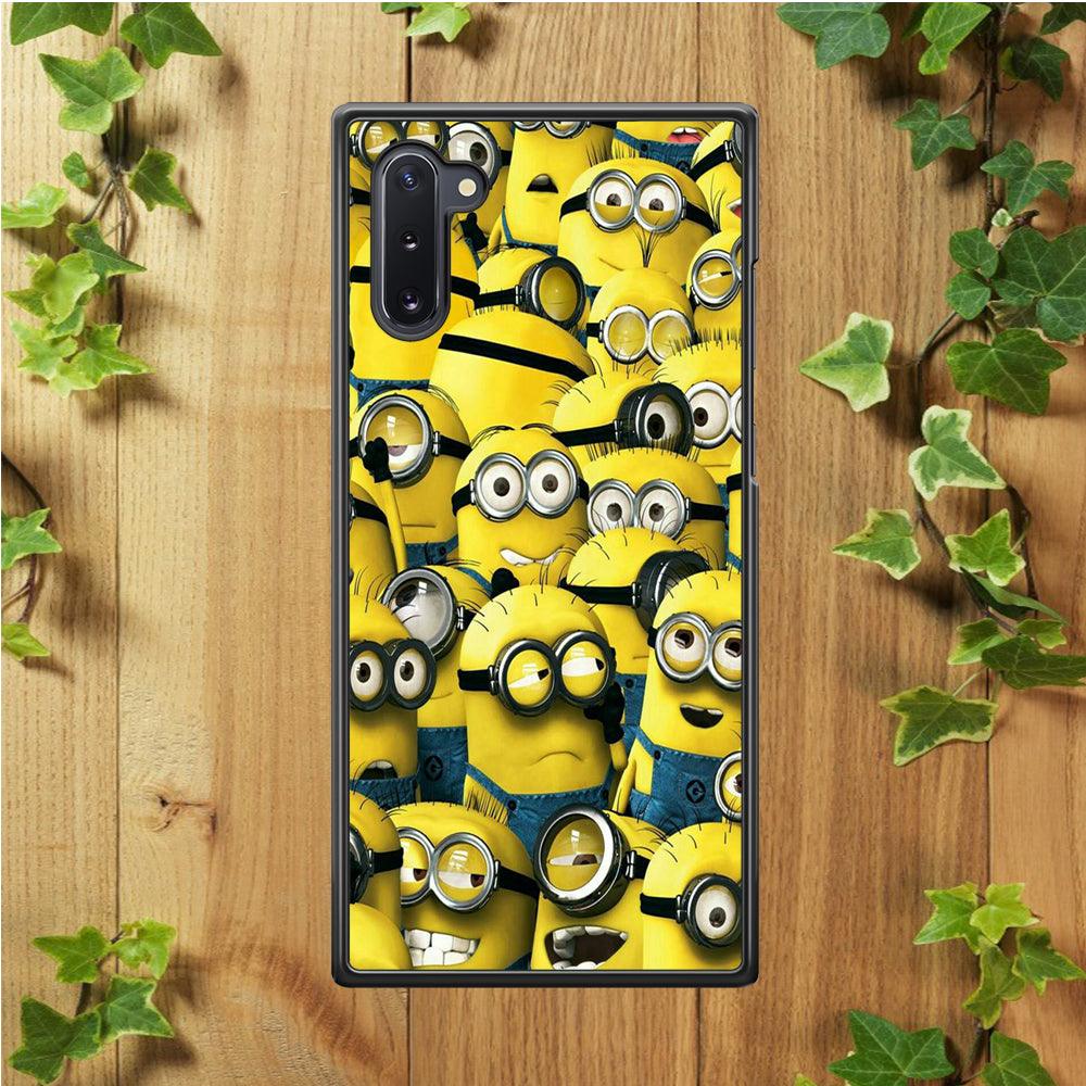 Lots of Minion Samsung Galaxy Note 10 Case-Rubber / White (2D Case)-Xtracase