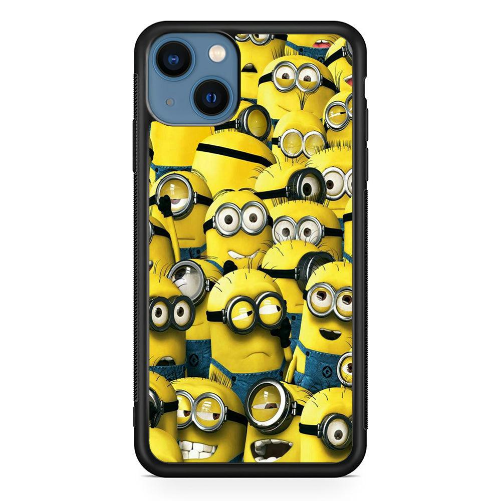 Lots of Minion iPhone 13 Case-Rubber / Black (2D Case)-Xtracase