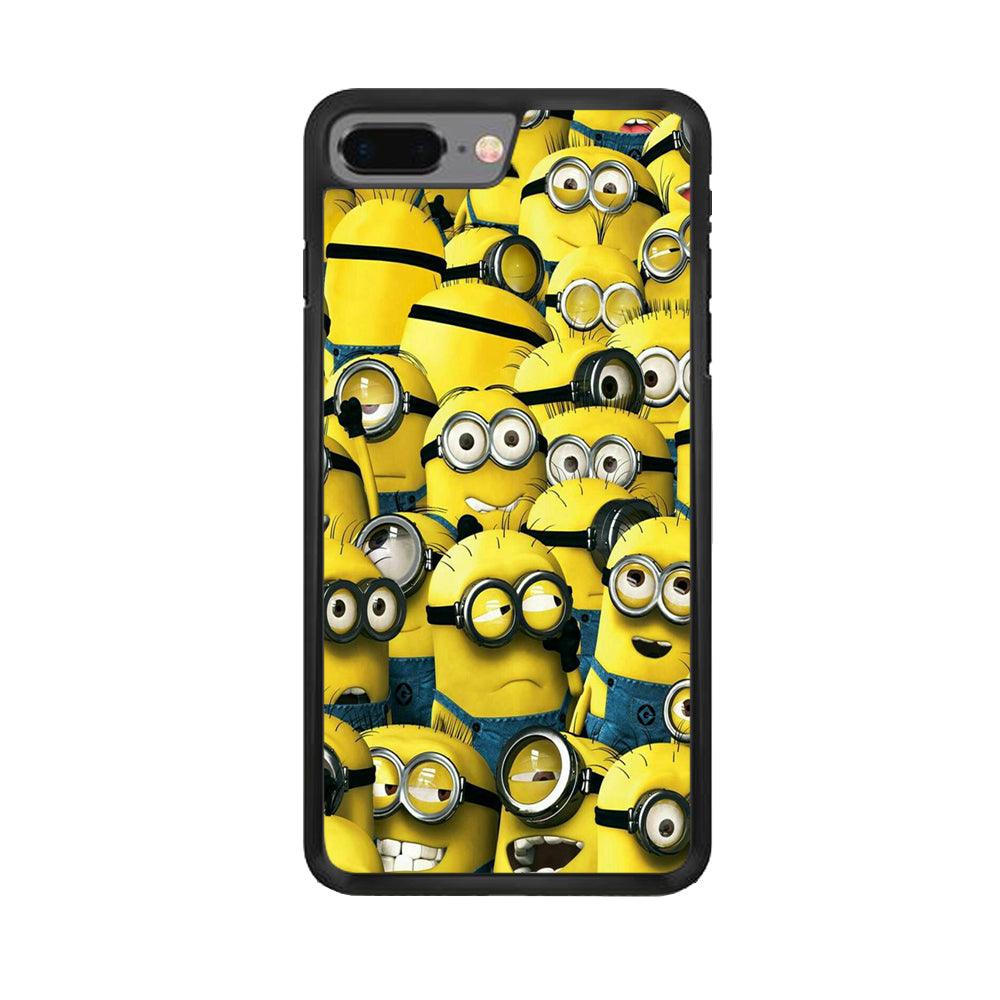 Lots of Minion iPhone 8 Plus Case-Rubber / Black (2D Case)-Xtracase
