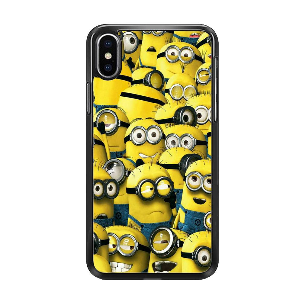 Lots of Minion iPhone X Case-Rubber / Black (2D Case)-Xtracase