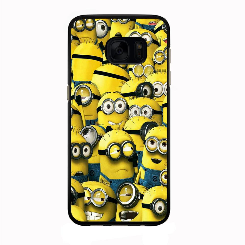 Lots of Minion Samsung Galaxy S7 Edge Case-Rubber / Black (2D Case)-Xtracase