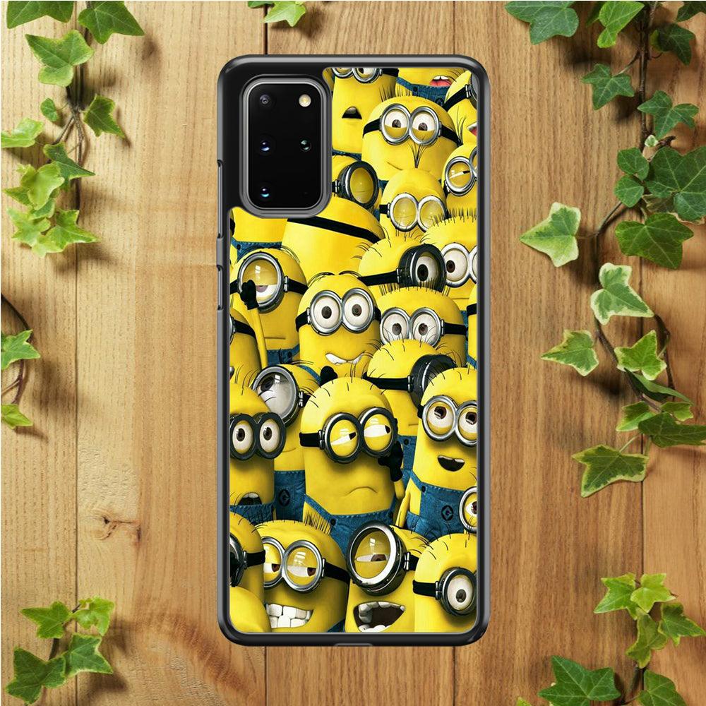 Lots of Minion Samsung Galaxy S20 Plus Case-Rubber / Black (2D Case)-Xtracase