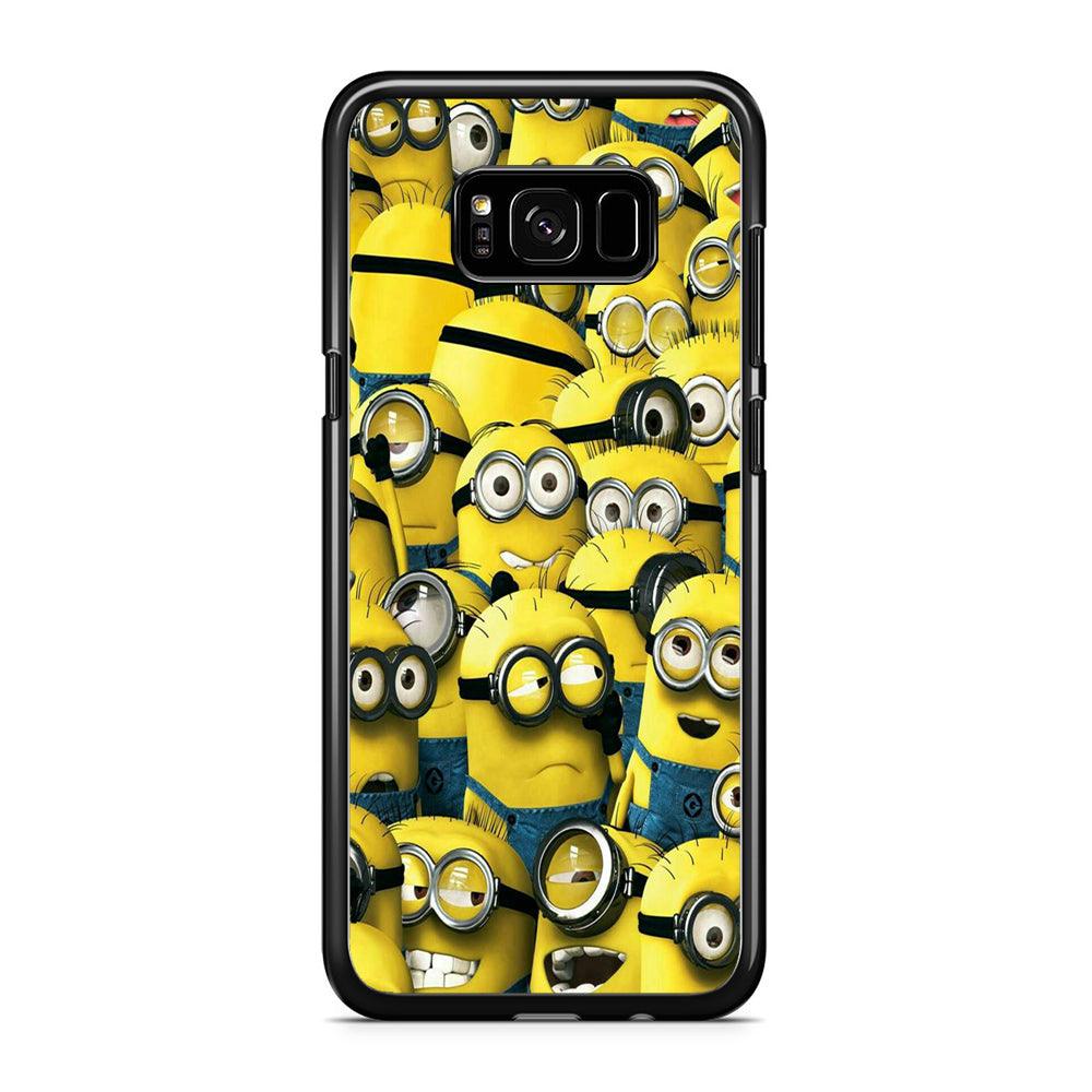 Lots of Minion Samsung Galaxy S8 Case-Rubber / Black (2D Case)-Xtracase
