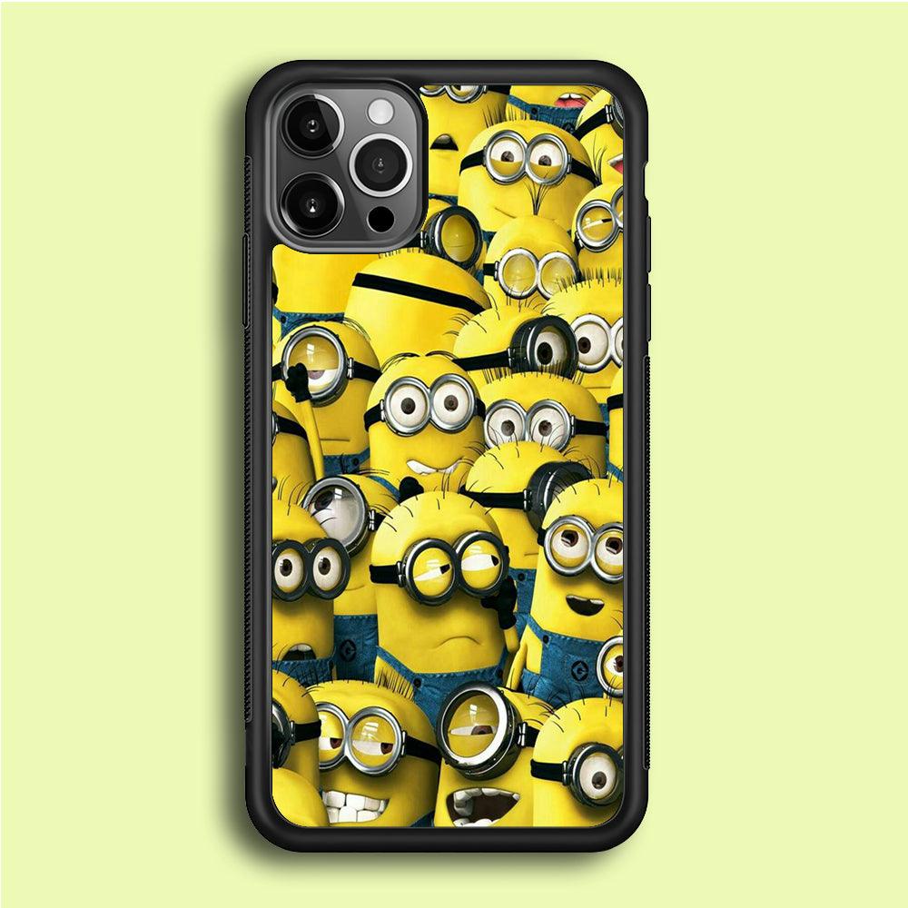 Lots of Minion iPhone 12 Pro Max Case-Rubber / Black (2D Case)-Xtracase