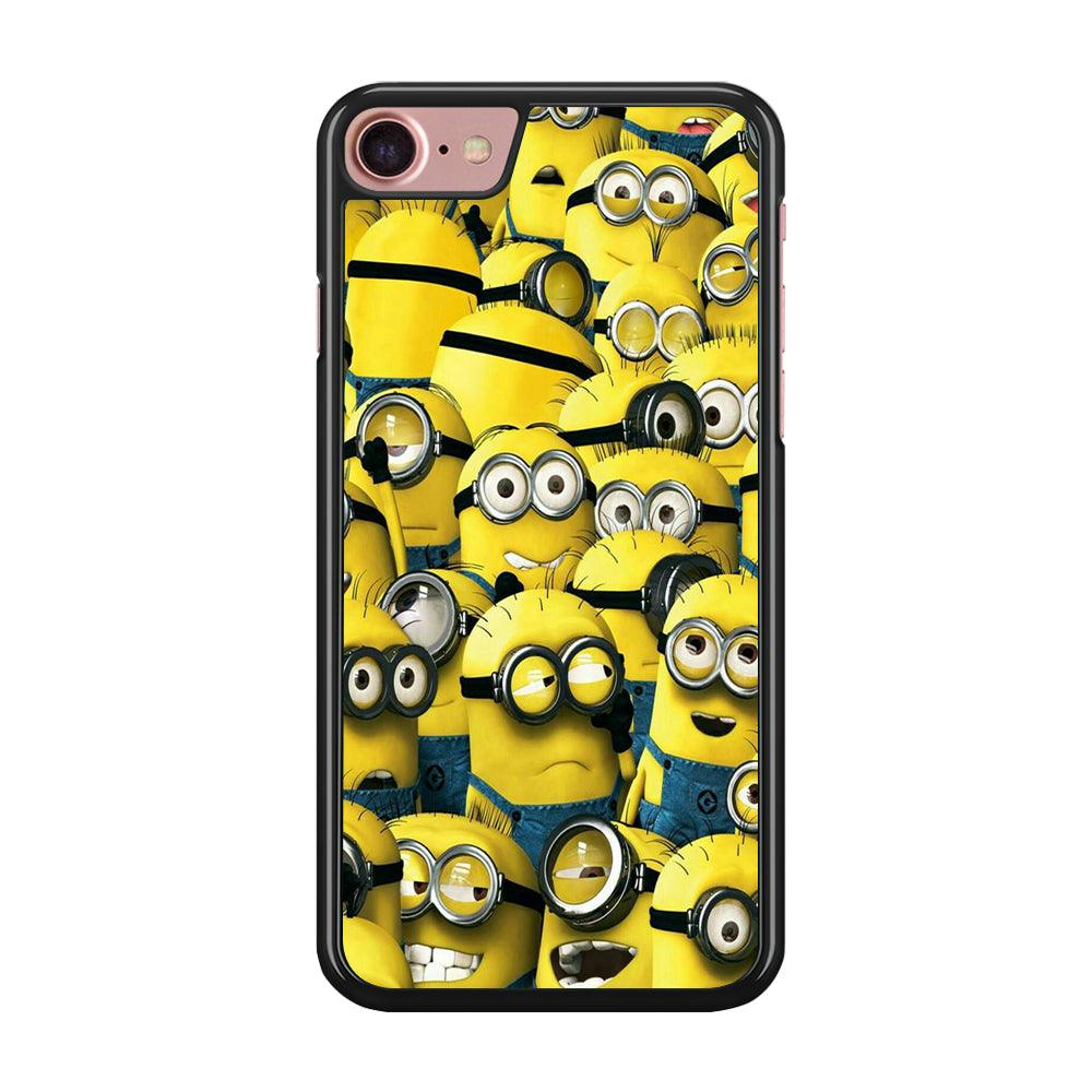 Lots of Minion iPhone SE 2020 Case-Rubber / Black (2D Case)-Xtracase