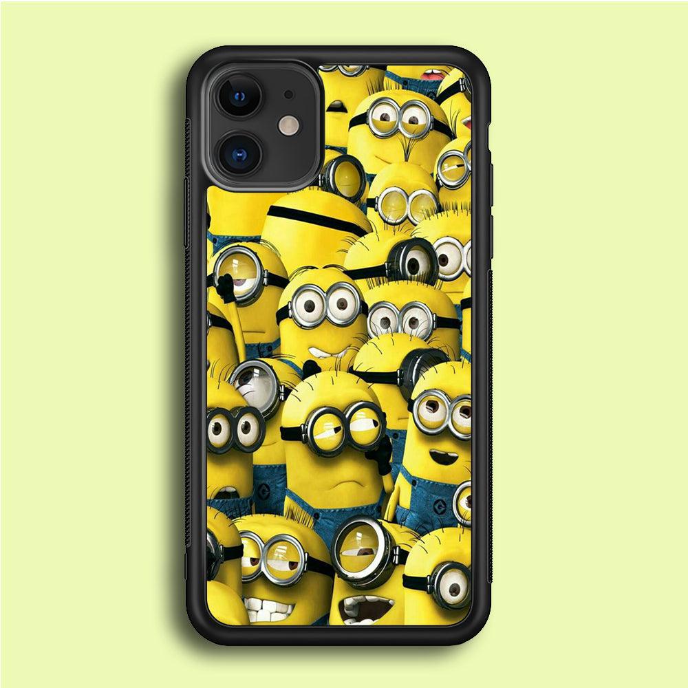 Lots of Minion iPhone 12 Mini Case-Rubber / Black (2D Case)-Xtracase