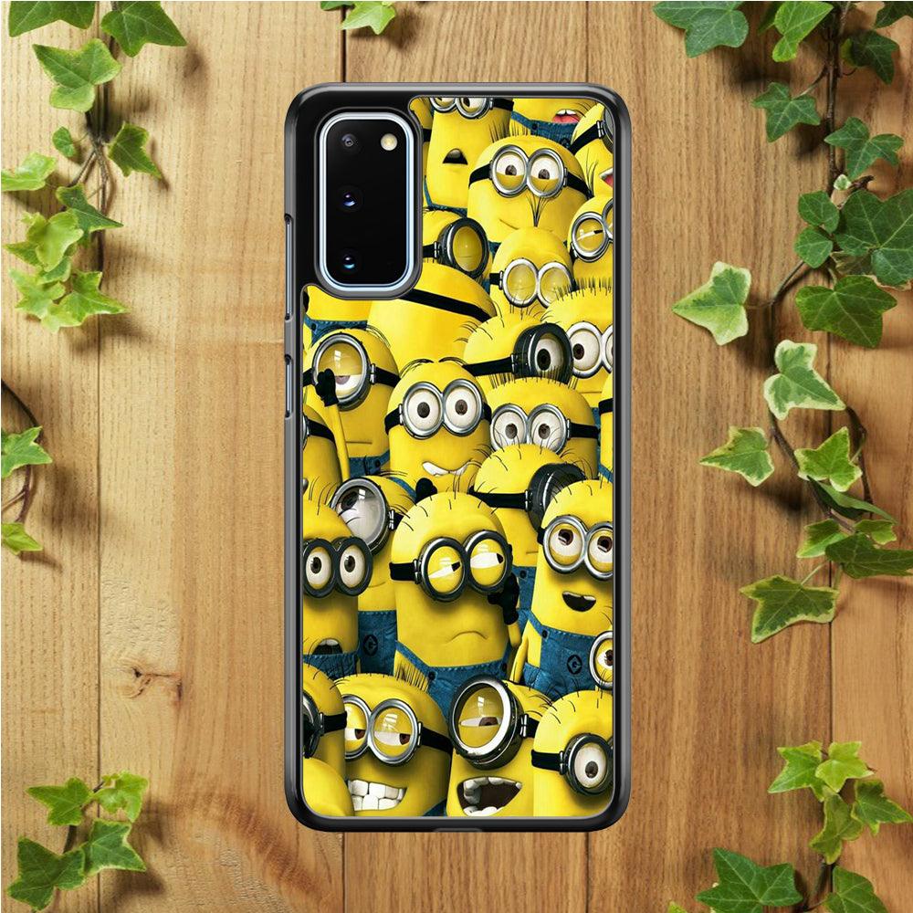 Lots of Minion Samsung Galaxy S20 Case-Rubber / White (2D Case)-Xtracase
