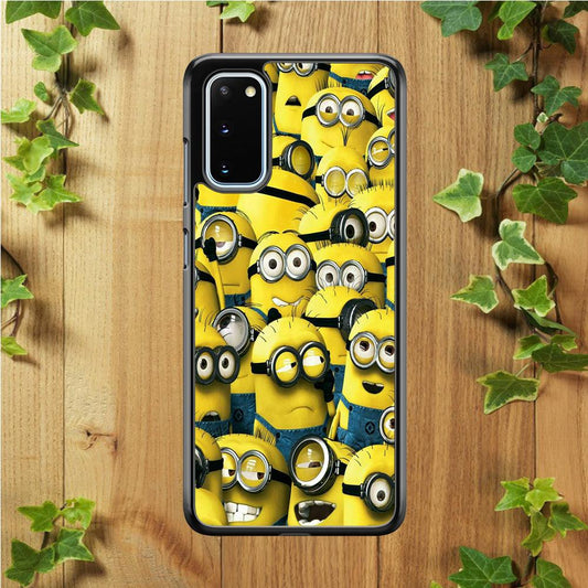 Lots of Minion Samsung Galaxy S20 Case-Rubber / White (2D Case)-Xtracase
