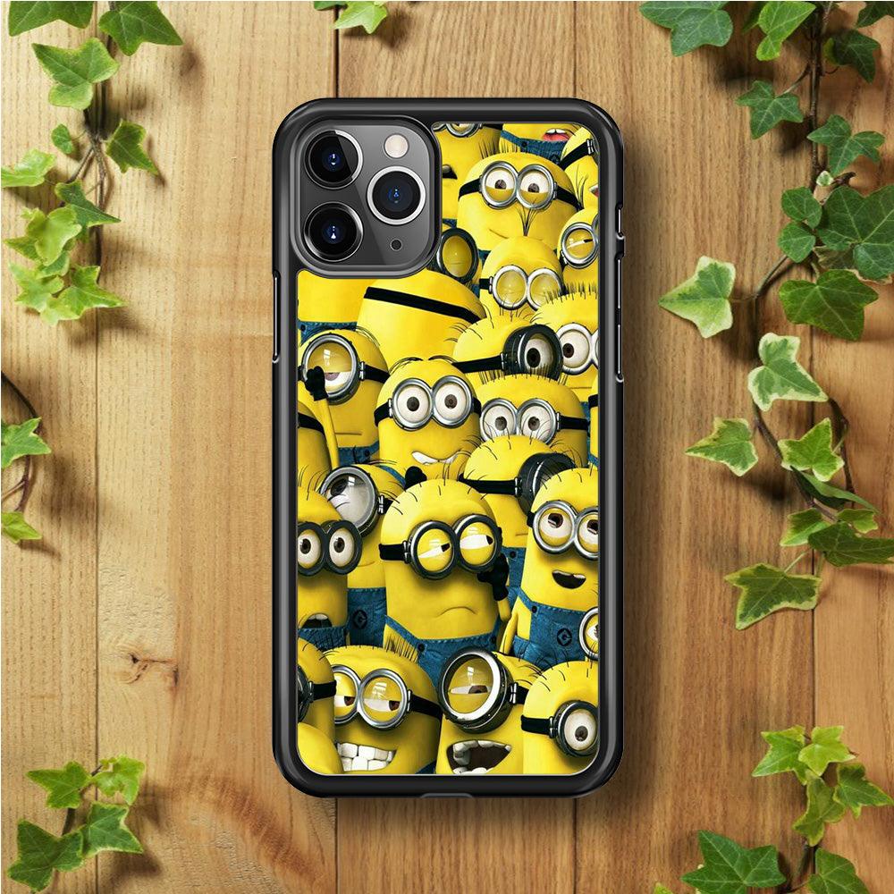 Lots of Minion iPhone 11 Pro Case-Rubber / Black (2D Case)-Xtracase