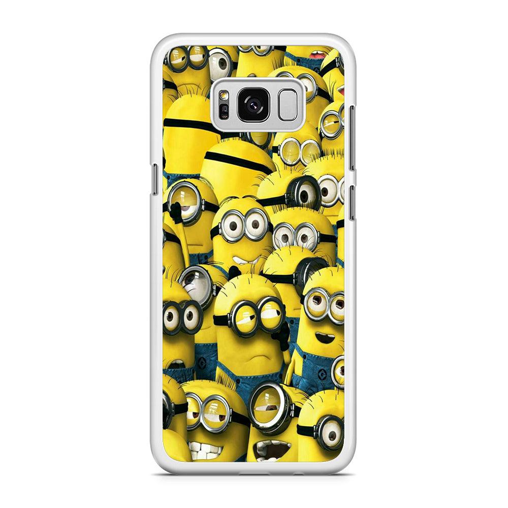 Lots of Minion Samsung Galaxy S8 Case-Rubber / White (2D Case)-Xtracase