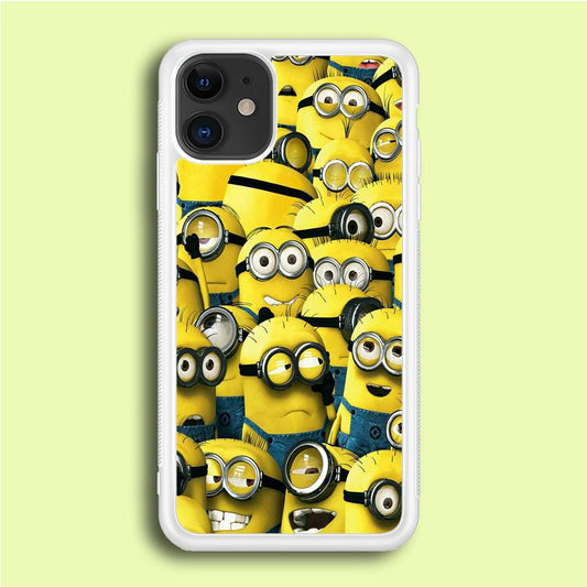 Lots of Minion iPhone 12 Case-Rubber / White (2D Case)-Xtracase