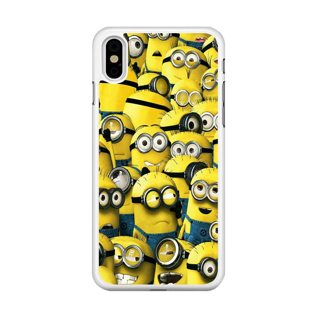 Lots of Minion iPhone X Case-Rubber / White (2D Case)-Xtracase
