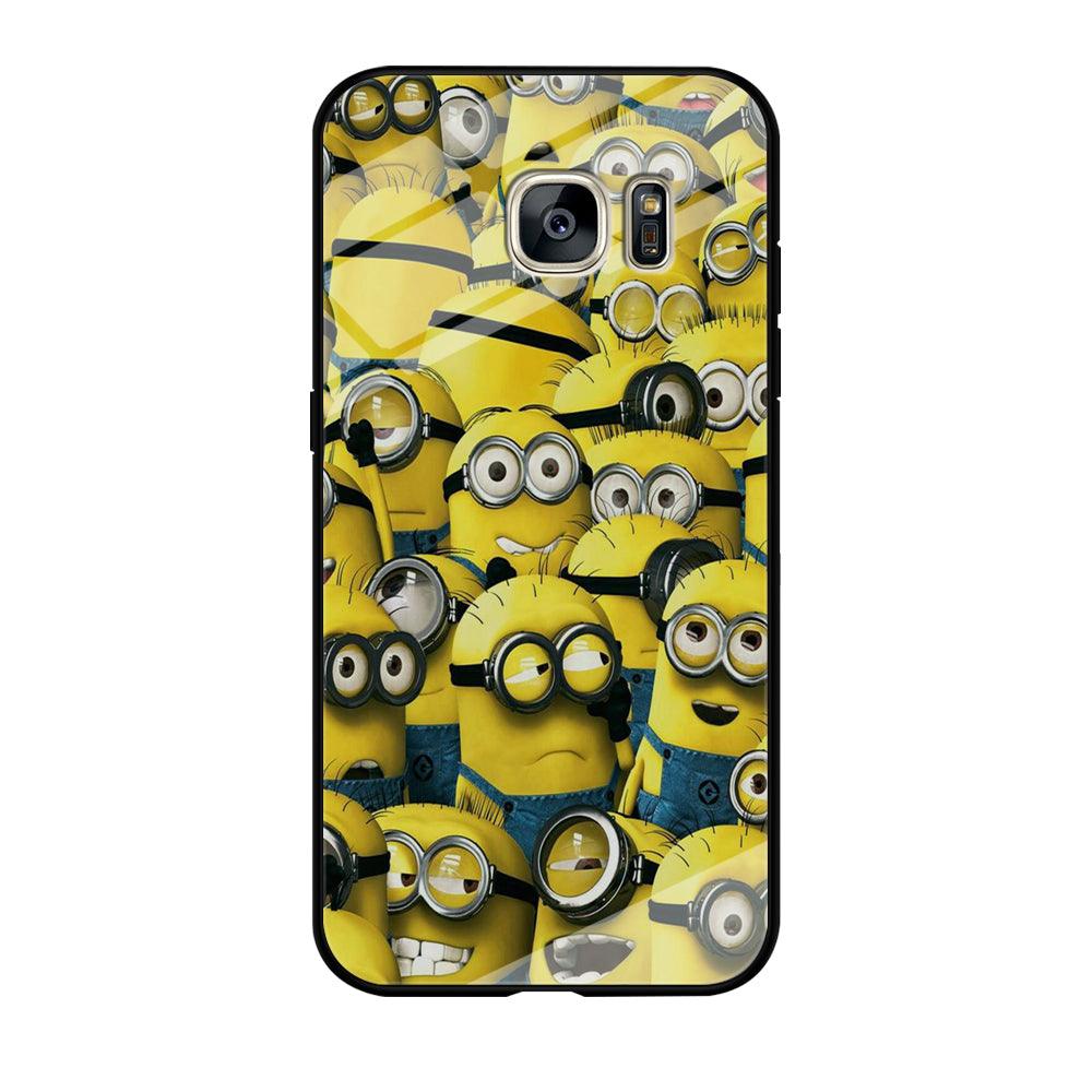Lots of Minion Samsung Galaxy S7 Edge Case-Tempered Glass Case-Xtracase