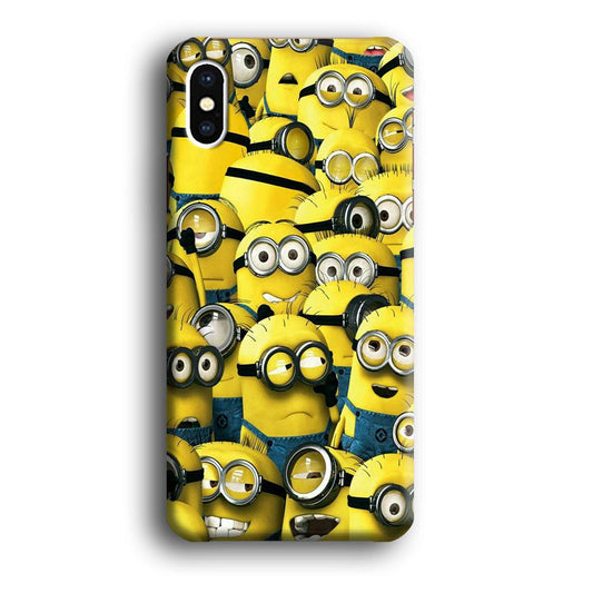 Lots of Minion iPhone Xs Case-Plastic / Full Wrap (3D Case)-Xtracase