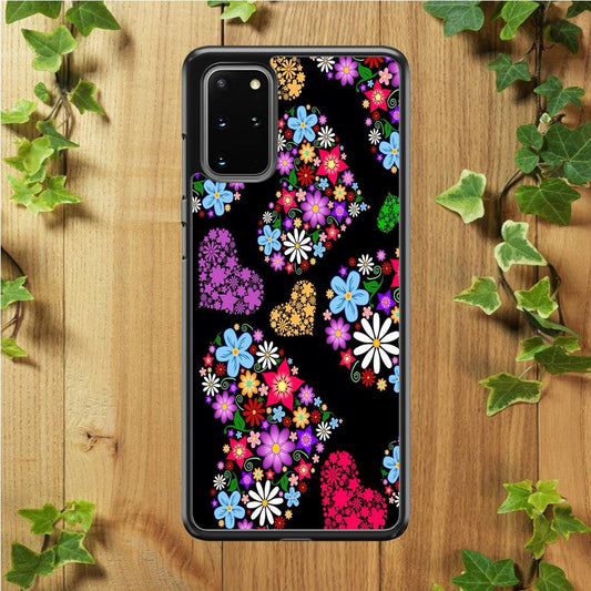 Love Colorfull Flower Samsung Galaxy S20 Plus Case-Rubber / White (2D Case)-Xtracase