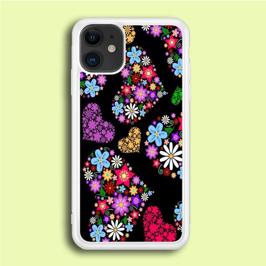 Love Colorfull Flower iPhone 12 Case-Rubber / White (2D Case)-Xtracase