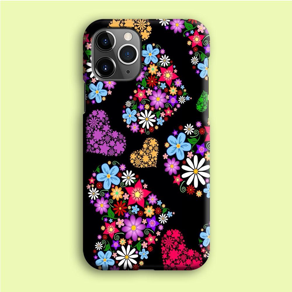 Love Colorfull Flower iPhone 12 Pro Case-Plastic / Full Wrap (3D Case)-Xtracase