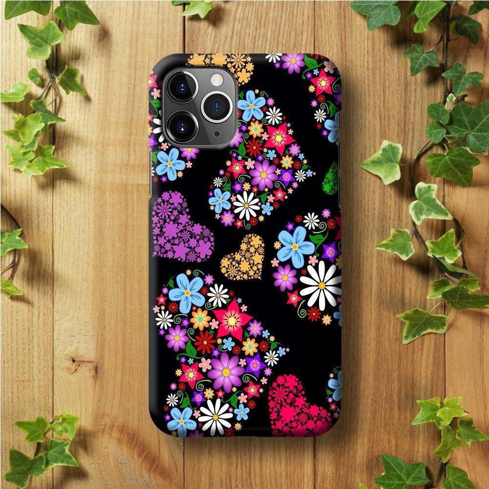 Love Colorfull Flower iPhone 11 Pro Case-Plastic / Full Wrap (3D Case)-Xtracase