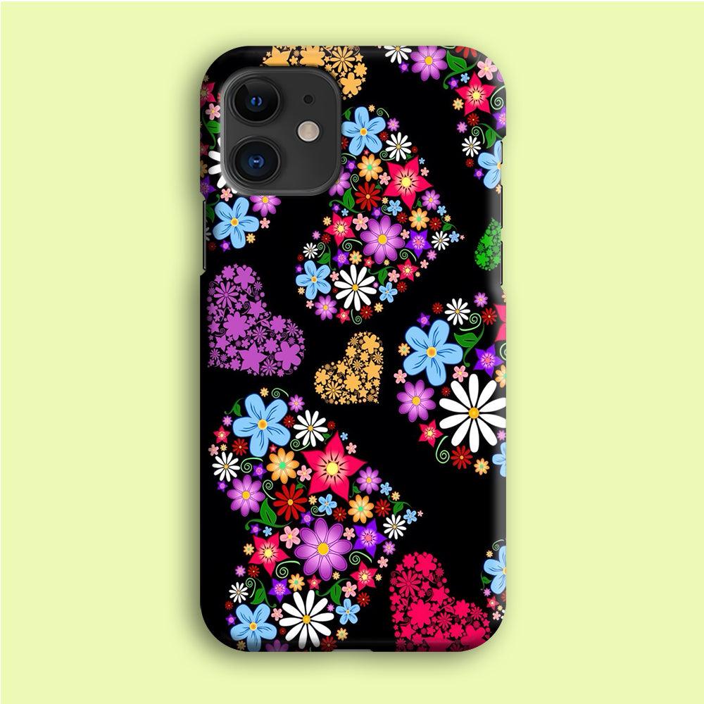 Love Colorfull Flower iPhone 12 Case-Plastic / Full Wrap (3D Case)-Xtracase