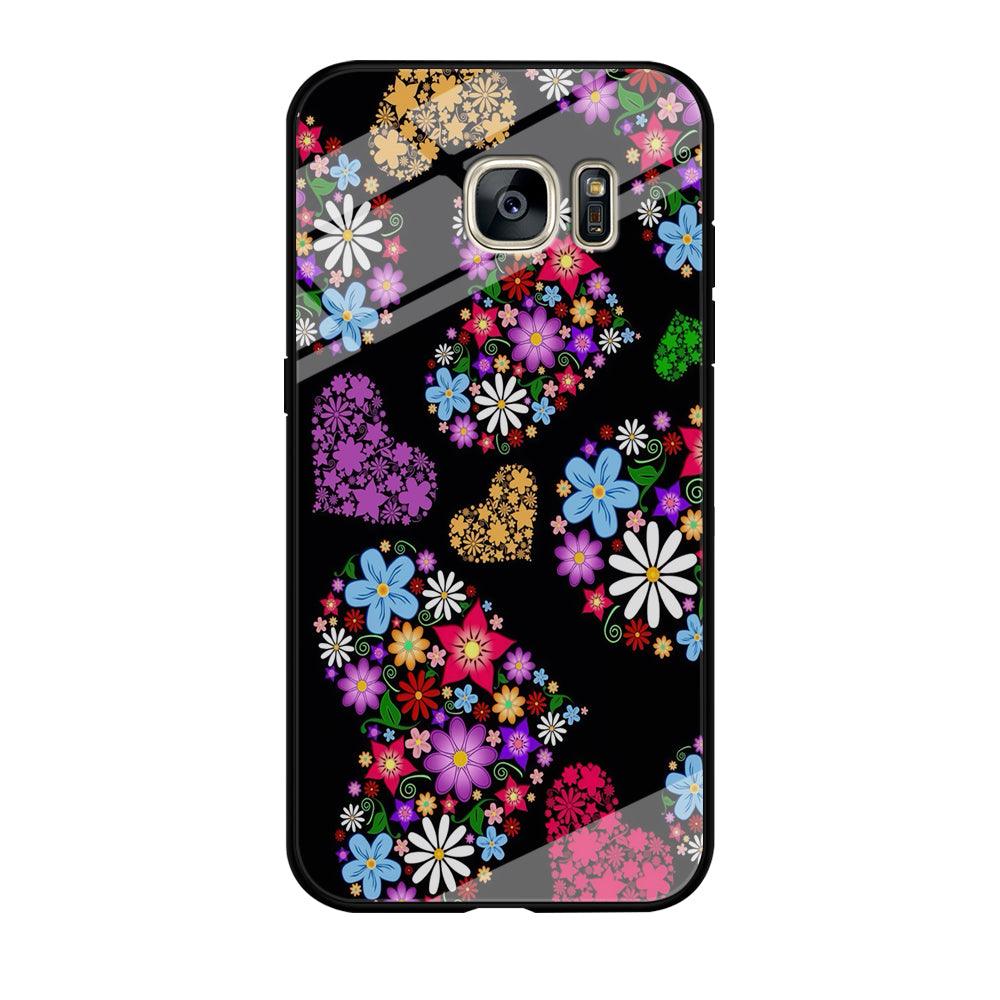 Love Colorfull Flower Samsung Galaxy S7 Edge Case-Tempered Glass Case-Xtracase