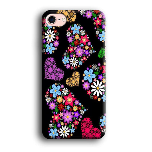 Love Colorfull Flower iPhone 8 Case-Plastic / Full Wrap (3D Case)-Xtracase