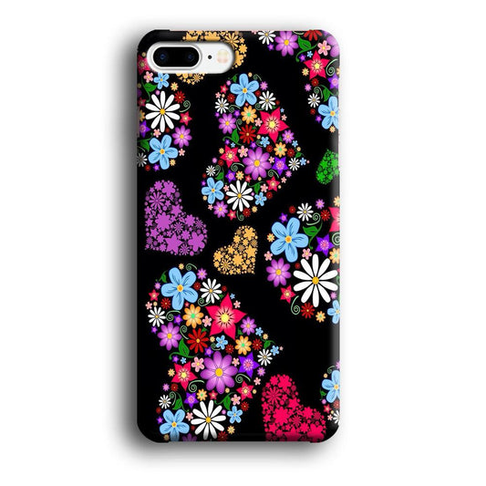 Love Colorfull Flower iPhone 8 Plus Case-Plastic / Full Wrap (3D Case)-Xtracase