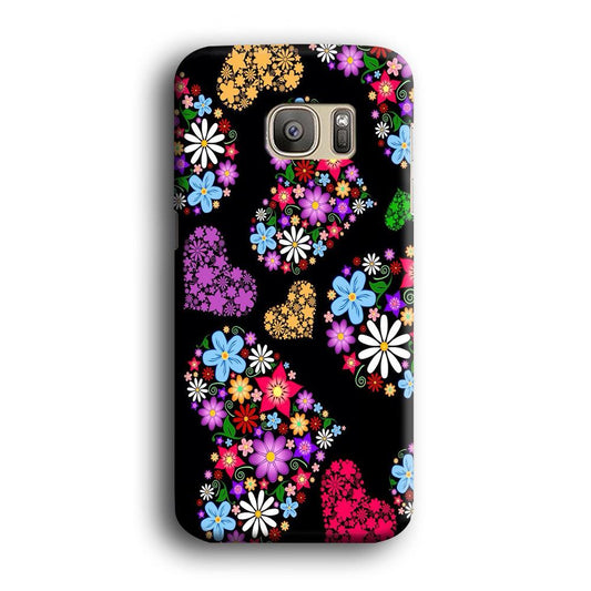 Love Colorfull Flower Samsung Galaxy S7 Edge Case-Plastic / Full Wrap (3D Case)-Xtracase