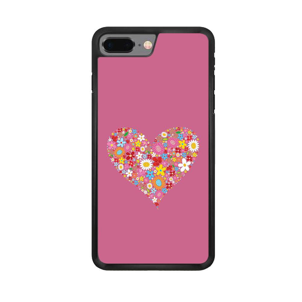 Love Flower iPhone 7 Plus Case-Rubber / Black (2D Case)-Xtracase