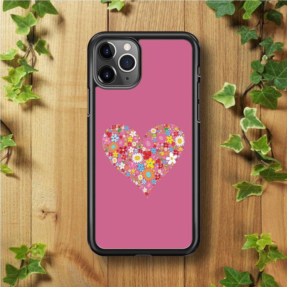 Love Flower iPhone 11 Pro Case-Rubber / Black (2D Case)-Xtracase