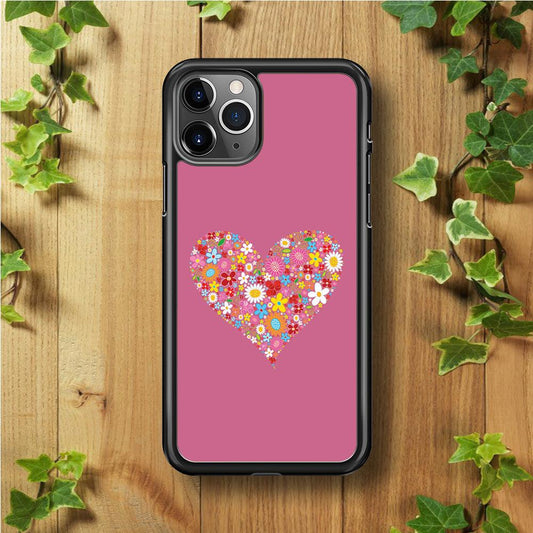 Love Flower iPhone 11 Pro Case-Rubber / Black (2D Case)-Xtracase