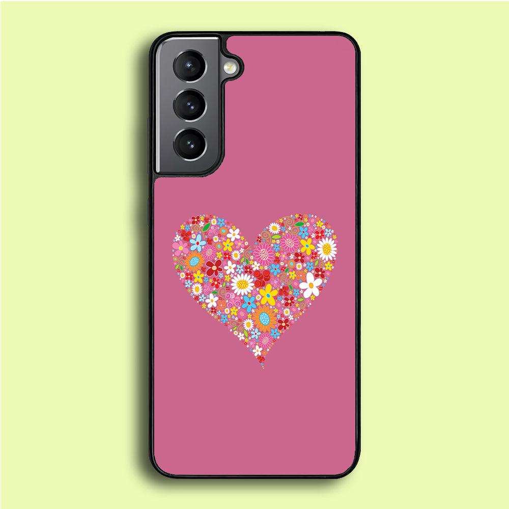 Love Flower Samsung Galaxy S21 Plus Case-Rubber / Black (2D Case)-Xtracase