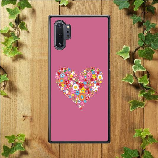 Love Flower Samsung Galaxy Note 10 Plus Case-Rubber / Black (2D Case)-Xtracase