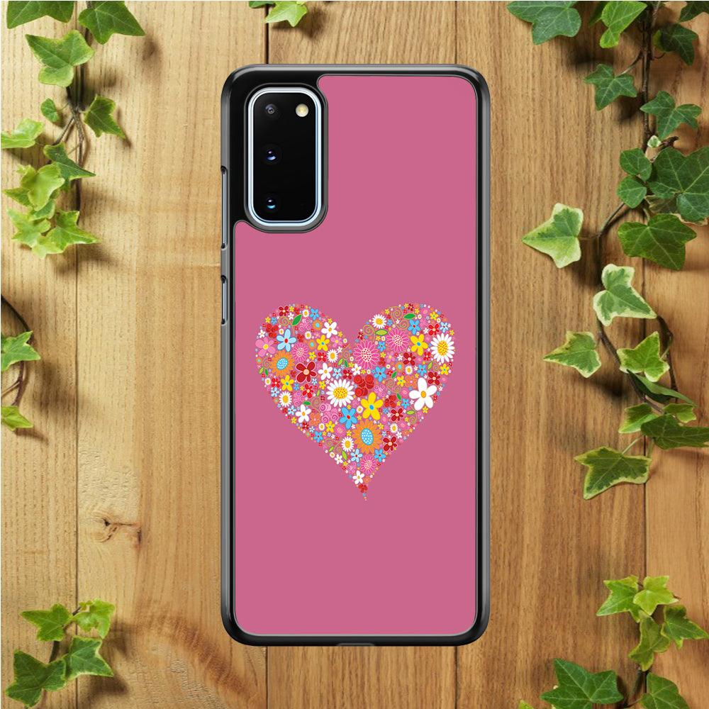 Love Flower Samsung Galaxy S20 Case-Rubber / White (2D Case)-Xtracase