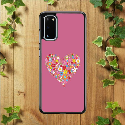 Love Flower Samsung Galaxy S20 Case-Rubber / White (2D Case)-Xtracase