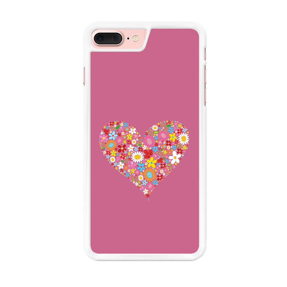 Love Flower iPhone 7 Plus Case-Rubber / White (2D Case)-Xtracase