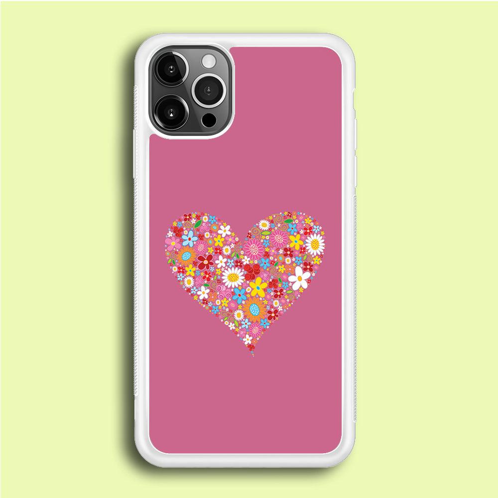Love Flower iPhone 12 Pro Max Case-Rubber / White (2D Case)-Xtracase
