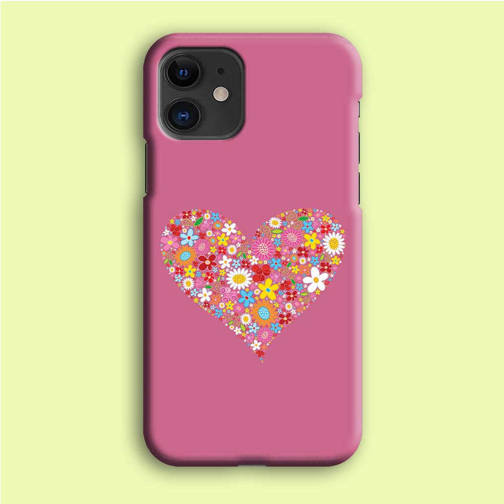 Love Flower iPhone 12 Mini Case-Plastic / Full Wrap (3D Case)-Xtracase