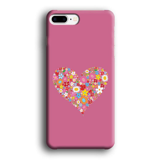 Love Flower iPhone 8 Plus Case-Plastic / Full Wrap (3D Case)-Xtracase