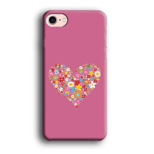 Love Flower iPhone 8 Case-Plastic / Full Wrap (3D Case)-Xtracase