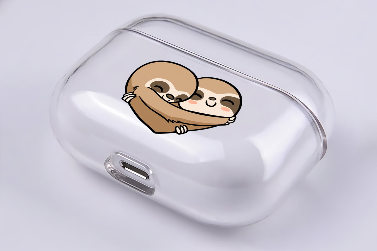 Love Sloth Hard Plastic Protective Clear Case Cover For Apple Airpod Pro
