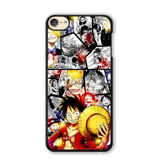 Luffy Comic Background iPod Touch 6 Case-Plastic / White (2D Case)-Xtracase