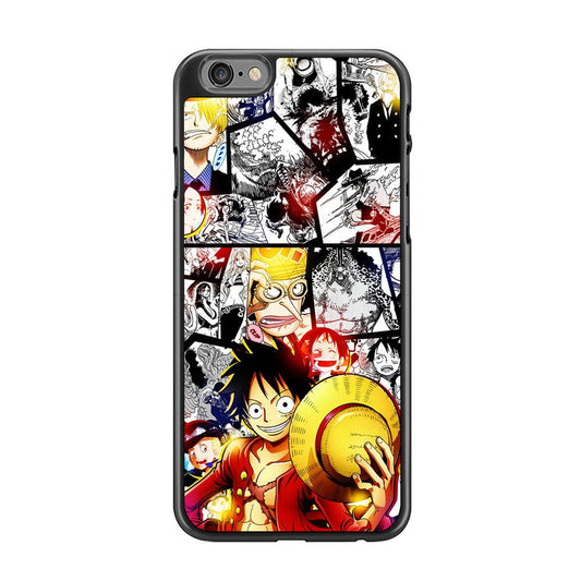Luffy Comic Background iPhone 6 | 6s Case-Rubber / Black (2D Case)-Xtracase
